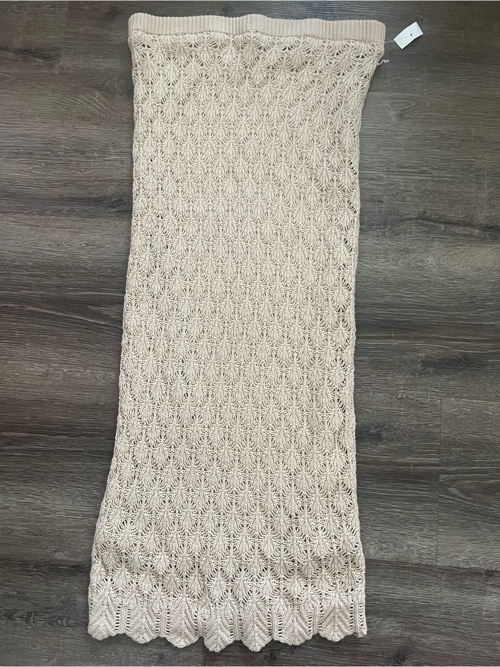 Freshman Soft Beige Knit Waistband Skirt